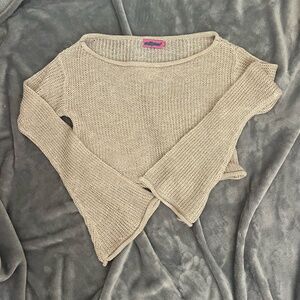 Edikted edikted Tan, Beige, Sweater Pullover Cover Up Top Size Small Flowy Beach
